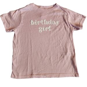 Birthday Girl 100% Cotton Short Sleeve Shirt Size 7 Pink